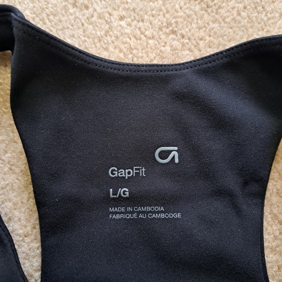 Gap Fit Set Of 2 Tank Bras White Black Sports Bra Size Large Activewear Top - Picture 10 of 13